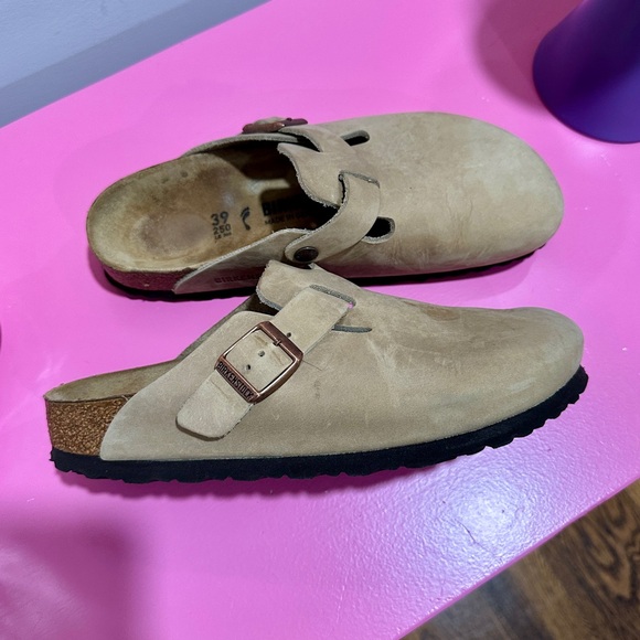 Boston Clog taupe ish shade tobacco color Regular Footbed Narrow Width Size 39 - Picture 4 of 9